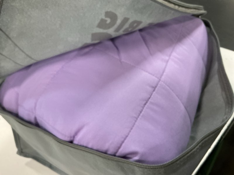 Condition photo showing As Is for MOTRIP Weighted Blanket for Adults Queen Size 15 lbs, Cooling Blanket for Hot Sleepers, Machine Washable Soft Bed Blanket with Premium Glass Beads, 60''x80'' 15 Pounds Purple 60*80 15LBS Lavender Purple