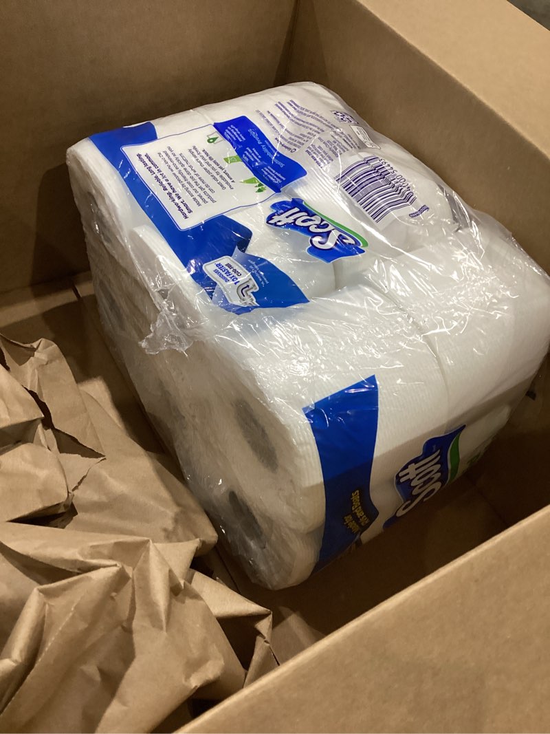 Condition photo showing As Is for scott rapid-dissolving toilet paper, 12 double rolls, septic-safe, toilet paper double 231 sheets (pack of 12)