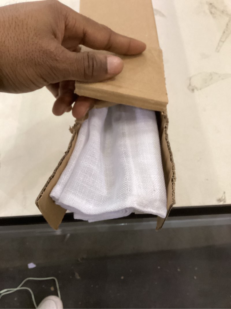 Condition photo showing Good Condition for no Drill Cordless Roman Shades for Windows, 33" W × 64" H - Light Filtering - Linen - White Light Filtering - Linen - White 33" W × 64" H