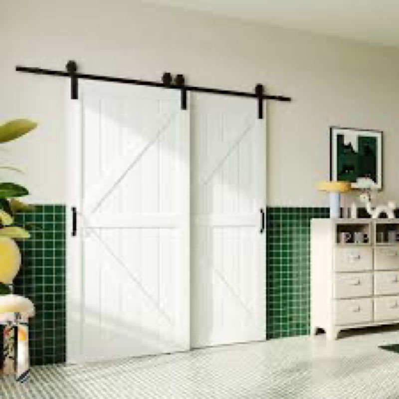 Bypass Barn Doors - Modern K- Shape Design Bypass Barn Door - Sliding Closet Door With Hardware Kit