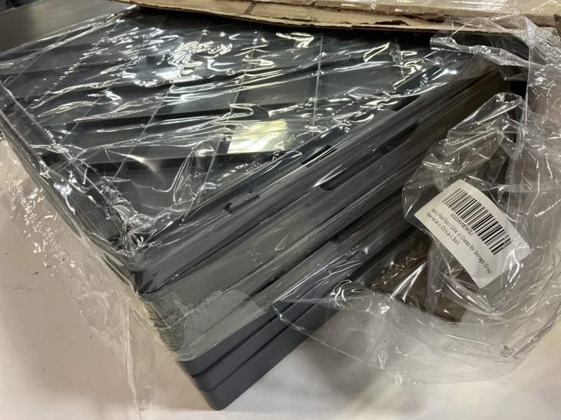 Condition photo showing Good Condition for 3-Pack Plastic Collapsible Storage Crates-30L,Foldable Plastic Crates for Storage (Gray)