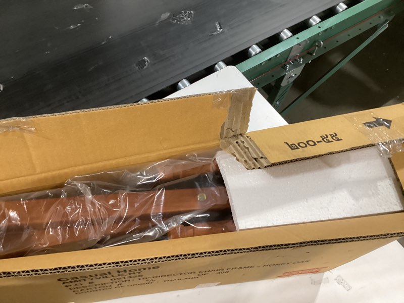 Condition photo showing New/Like New for Casual Home Director's Chair ,Honey Oak Frame/Tan Canvas,18" - Classic Height