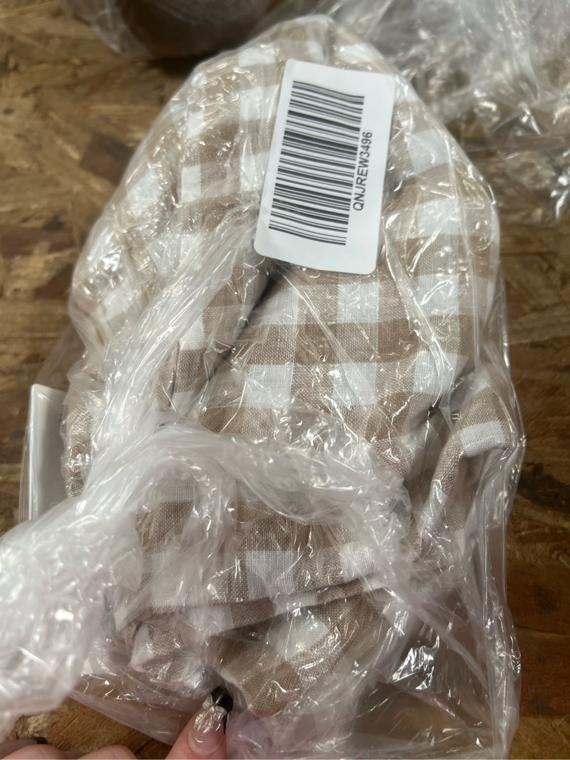 Condition photo showing Good Condition for european linen gingham euro sham, euro, cafe gingham