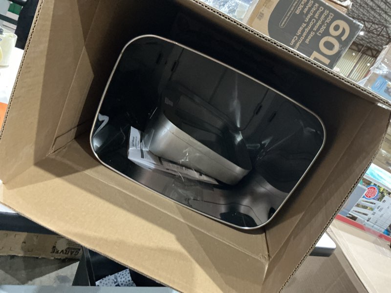 Condition photo showing Good Condition for ninestars automatic touchless motion sensor rectangular trash can 13.2 gallons, 50l, silver, 13 gal. 50 l, silver trim