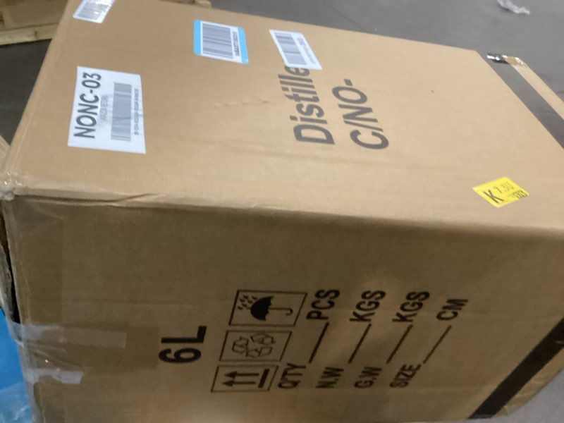 Condition photo showing As Is for co-z 6l water distiller, larger 1.6 gal countertop home distillers, distilling pure water machine for home table desktop, distilled water making machine, water purifier to make clean water for home