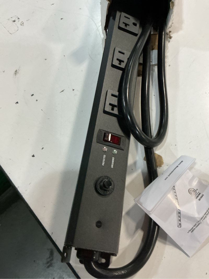 Condition photo showing New/Like New for hhsoet 16 outlet long power strip, 6ft heavy duty power strip with 4800j surge protection, 20a mountable wide-spaced outlets for home, office, garage & workshop - etl certified (black) 6ft black