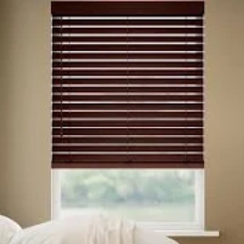 Levolor Trim+Go 33-3/4x64in 2.5" Faux Wood Blind Walnut Brown 929659