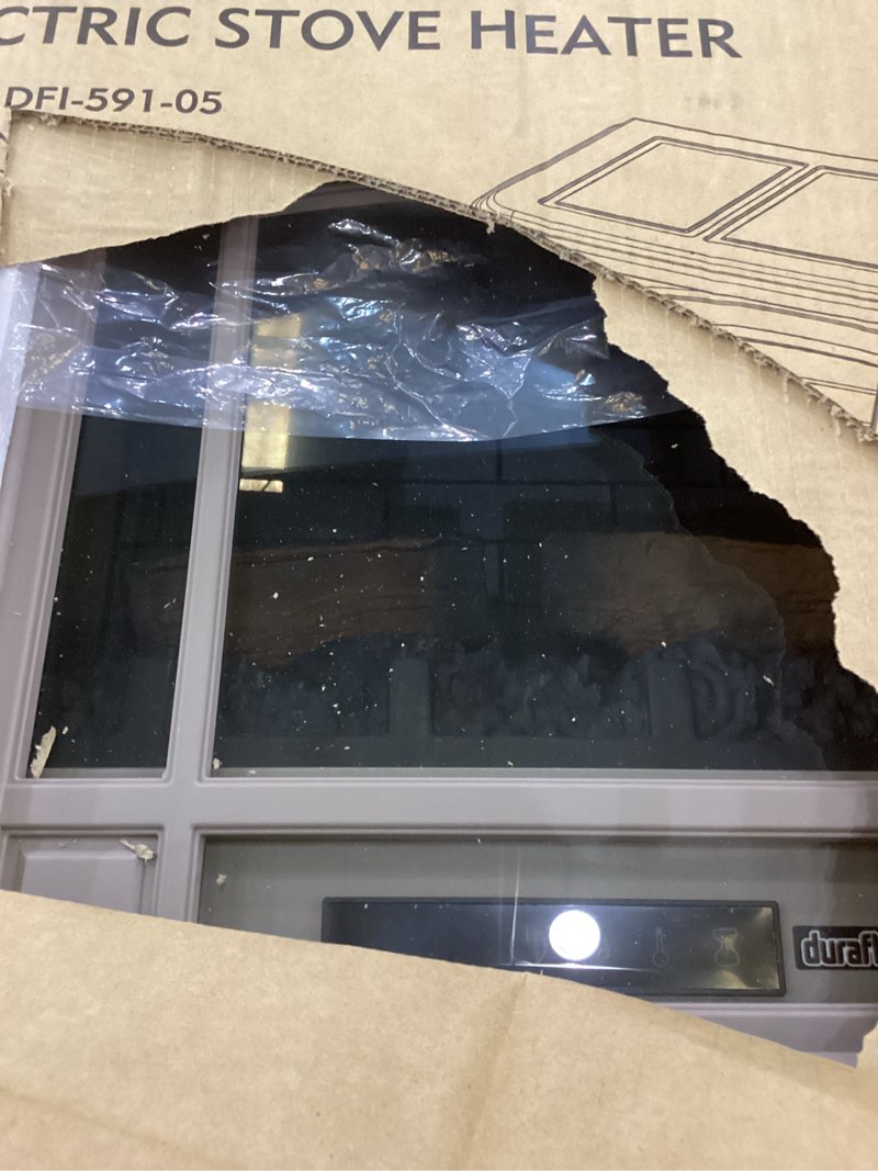 Condition photo showing New/Like New for Duraflame DFI-550-22 Freestanding Infrared Quartz Fireplace Stove with Remote Control 1500W, French gray