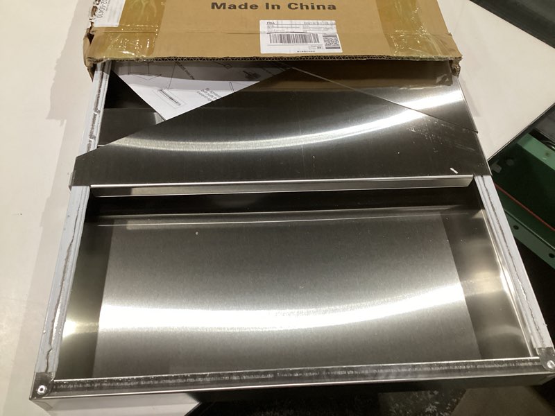 Condition photo showing As Is for Stainless Steel Microwave Shelf, 18\"x24\" 200 lb Heavy Duty Metal Appliance Wall Mount Floating Shelving, Commercial Microwave Rack for Kitchen, Restaurant and Hotel 18×24-microwave, USED