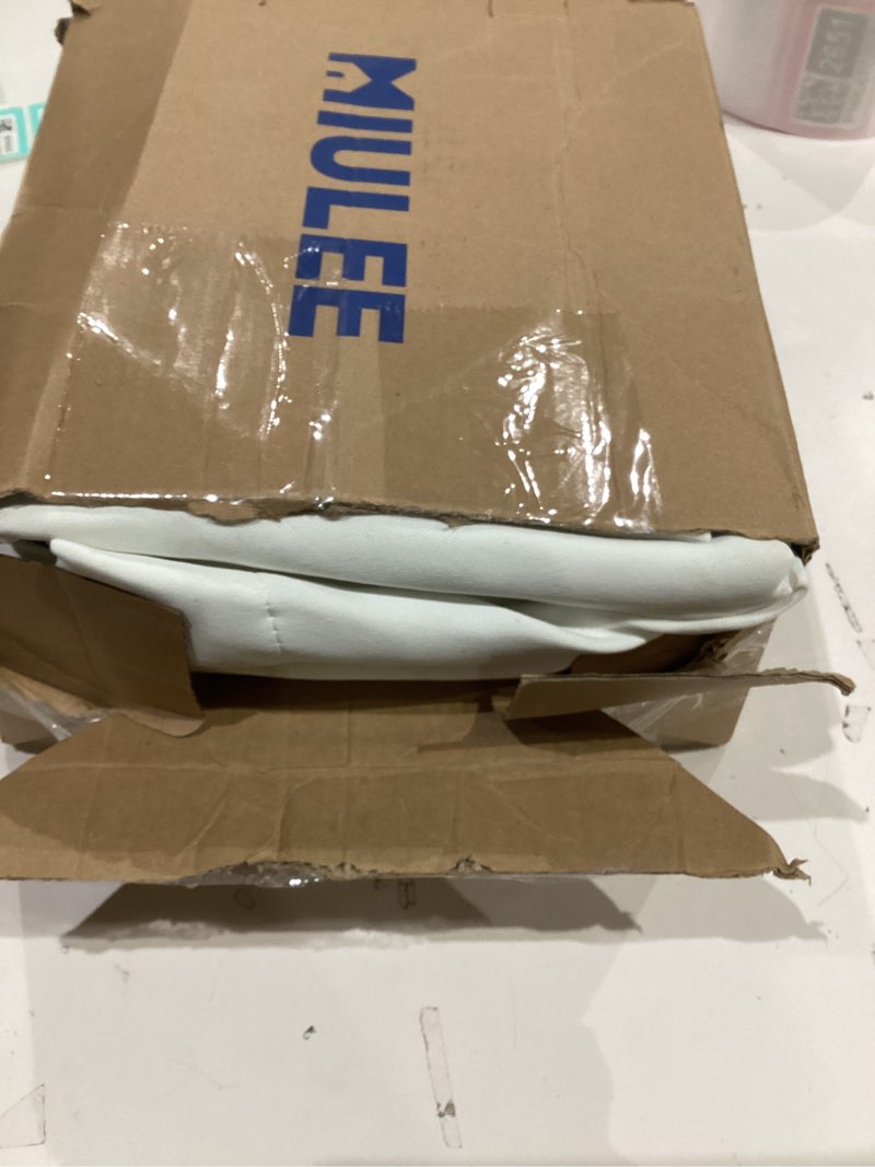 Condition photo showing As Is for MIULEE Ivory Back Tab Blackout Curtains 102 Inch Long 2 Panels Set for Bedroom, Rod Pocket/Pinch Pleated Thermal Insulated Living Room Darkening Light Blocking Floor to Ceiling Drapes Ivory 52"W x 102"L (Pack of 2)