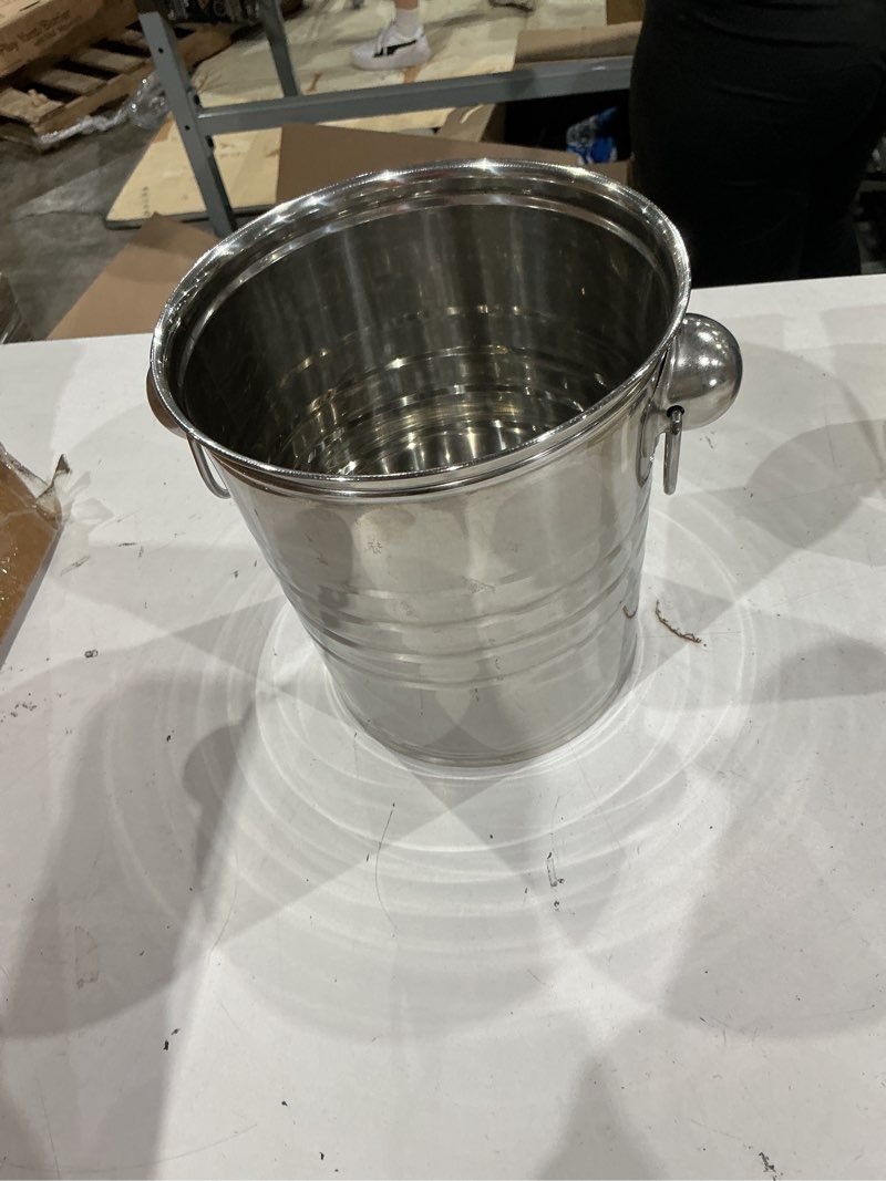 Condition photo showing Good Condition for ice bucket-double walled stainless steel ice bucket,keeps ice cold&dry,comfortable carry handle,great for home bar,chilling beer,champagne and wine, 5l