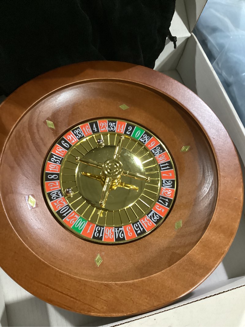 Condition photo showing Good Condition for 10 inch wooden roulette wheel,professional solid wood casino roulette wheels for adults,with 4 roulette balls,perfect for home game night and entertainment party
