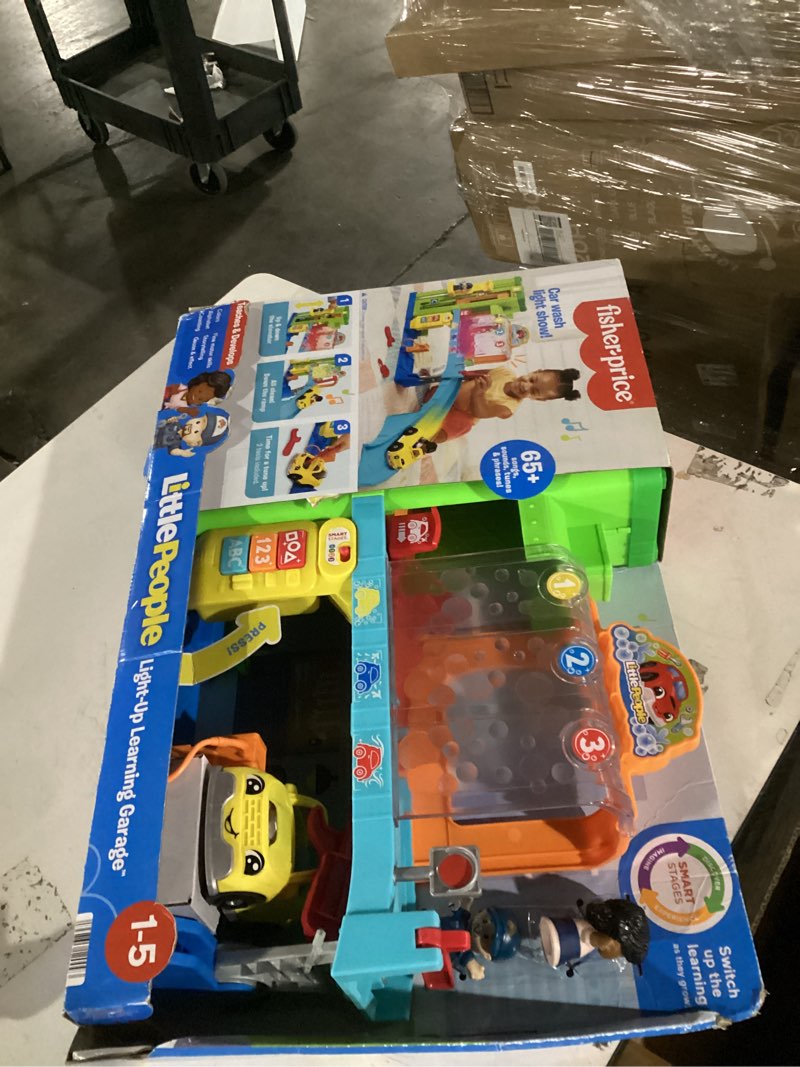 Condition photo showing Good Condition for fisher-price little people toddler toy light-up learning garage playset with smart stages, car & ramp for pretend play kids ages 1+ years simplified packaging