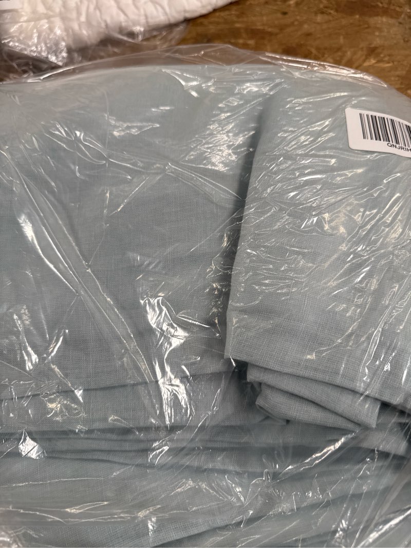 Condition photo showing Good Condition for european linen room darkening curtain, 96x108, light blue