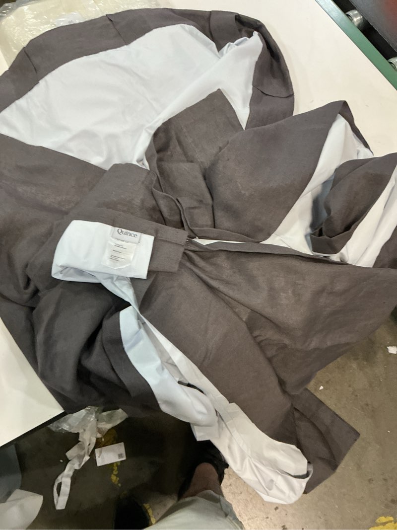 Condition photo showing Good Condition for european linen room darkening curtain color: storm size: 96x96