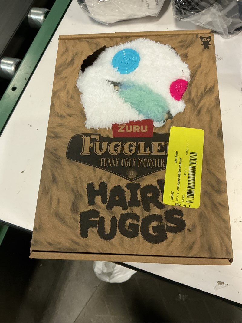 Condition photo showing New/Like New for fuggler hairy fuggs 9 inch (oogah boogah - hairy tongue), ugly monster stuffed animal toy by zuru