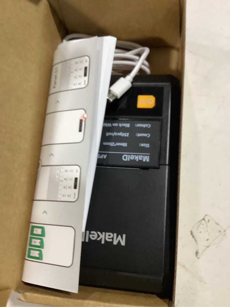 Condition photo showing As Is for makeid ep53 portable industrial label maker, 2" print head bluetooth label printer, mobile app & pc editor compatible, 2600mah li-ion battery, come with 1" h x 2" w label for job sites us style ep53 printer