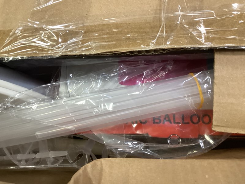 Condition photo showing Good Condition for balloon arch kit and balloon pump, 9ft tall & 10ft wide adjustable balloon arch stand kit with electric pump, balloons and accessories for birthday, wedding, graduation party decoration