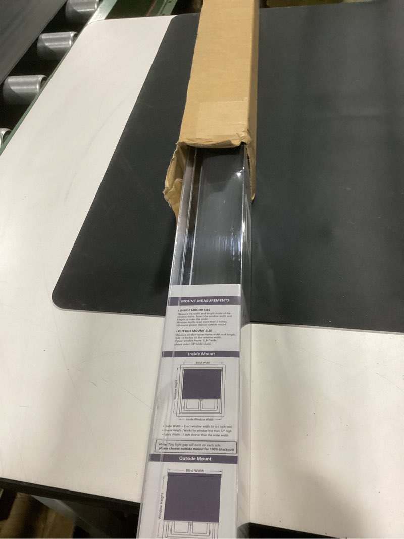 Condition photo showing Good Condition for aosky cordless roller shades blackout blinds for windows room darkening rolled up shades with spring system, uv protection window shades door blinds for home and office (23" w x 72" h, black) 23"w x 72"h black