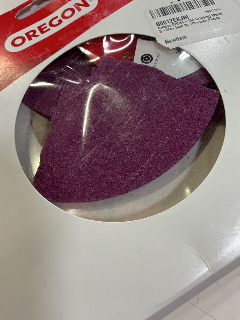 Condition photo showing As Is for oregon or534-18a grinding wheel, 5-3/4-inch by 1/8-inch,purple