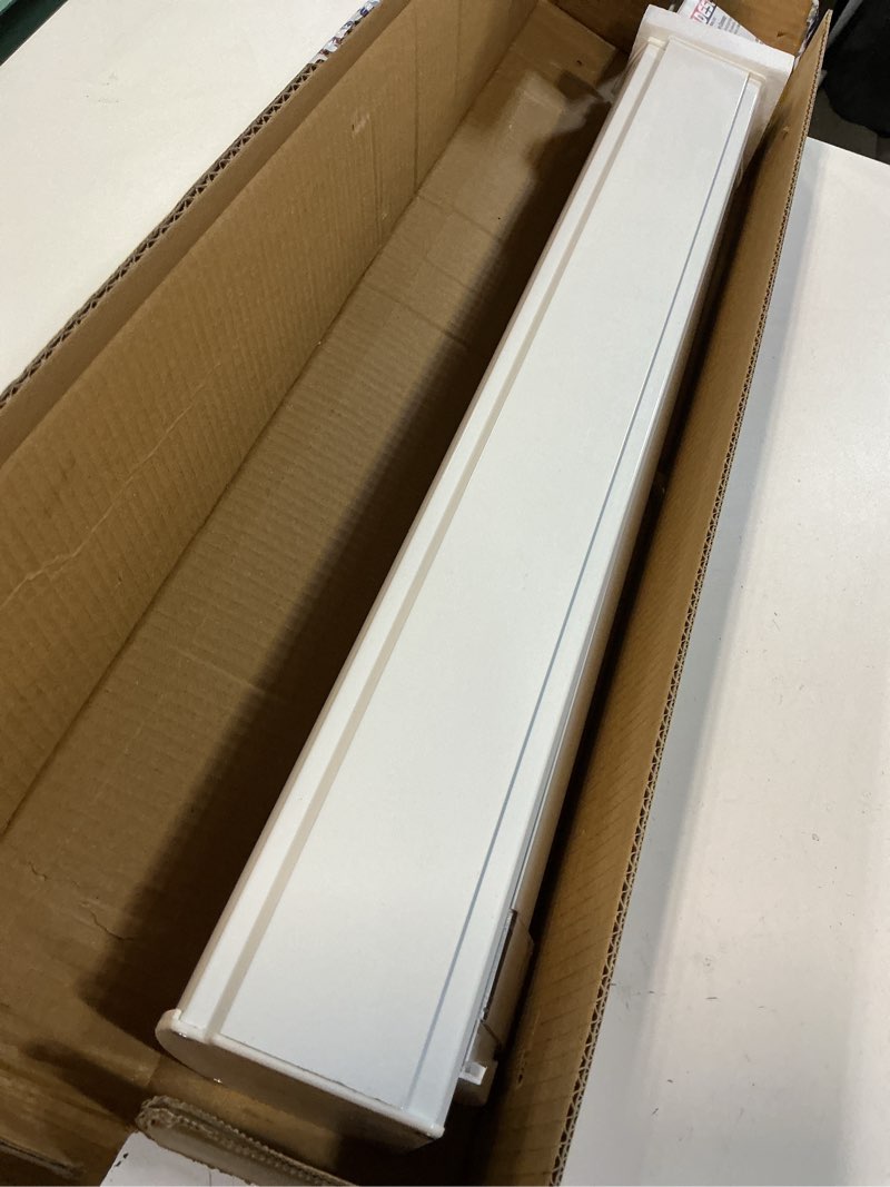 Condition photo showing As Is for Shadesu Cordless Zebra Blinds for Windows, 23.5" W x 72" H, White, Dual Layer Free-Stop Zebra Shades, Light Control for Day and Night, Sheer Blinds for Indoor Windows, Bedroom, Kitchen 01- White ( Cordless ) 23.5"W x 72"H