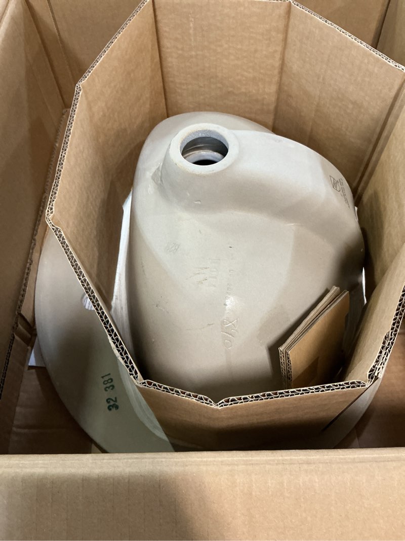 Condition photo showing As Is for project source vitreous china drop-in oval white bathroom sink (20-in x 17-in)