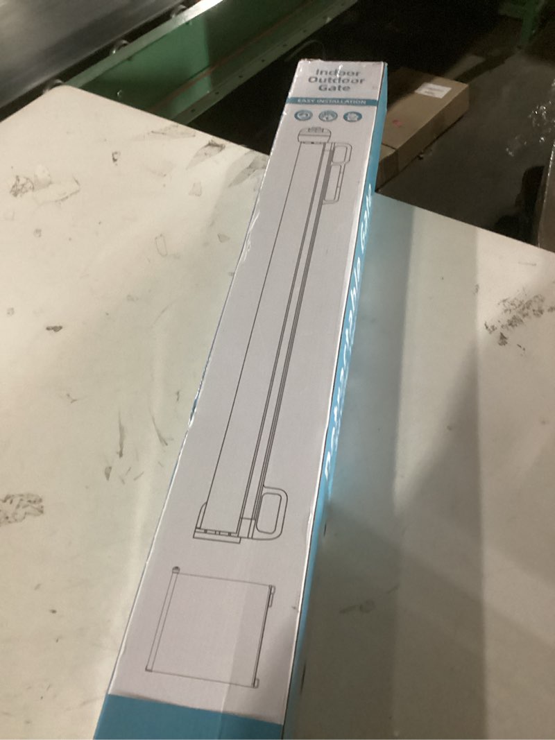 Condition photo showing New/Like New for babelio safety gate door fits for stairs, narrow and wide doorways with auto close, easy install, no drilling, pressure mounted for baby, child, pets, dog/puppy, 26''-40'', white white 30"tall 26"-40" wide