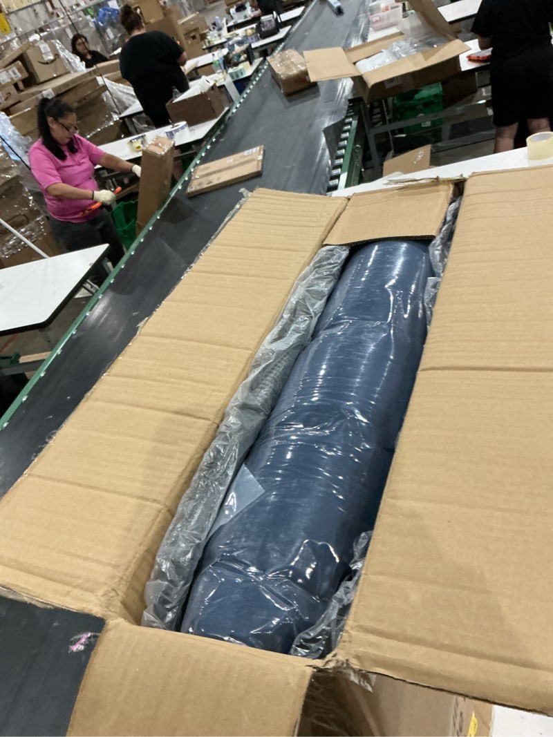Condition photo showing New/Like New for heavy duty camping cot for adults with mattress, 10-leg portable folding cot bed, extra stable sleeping cot for camping, travel, tent & indoor guest use, 500 lbs capacity blue with mattress