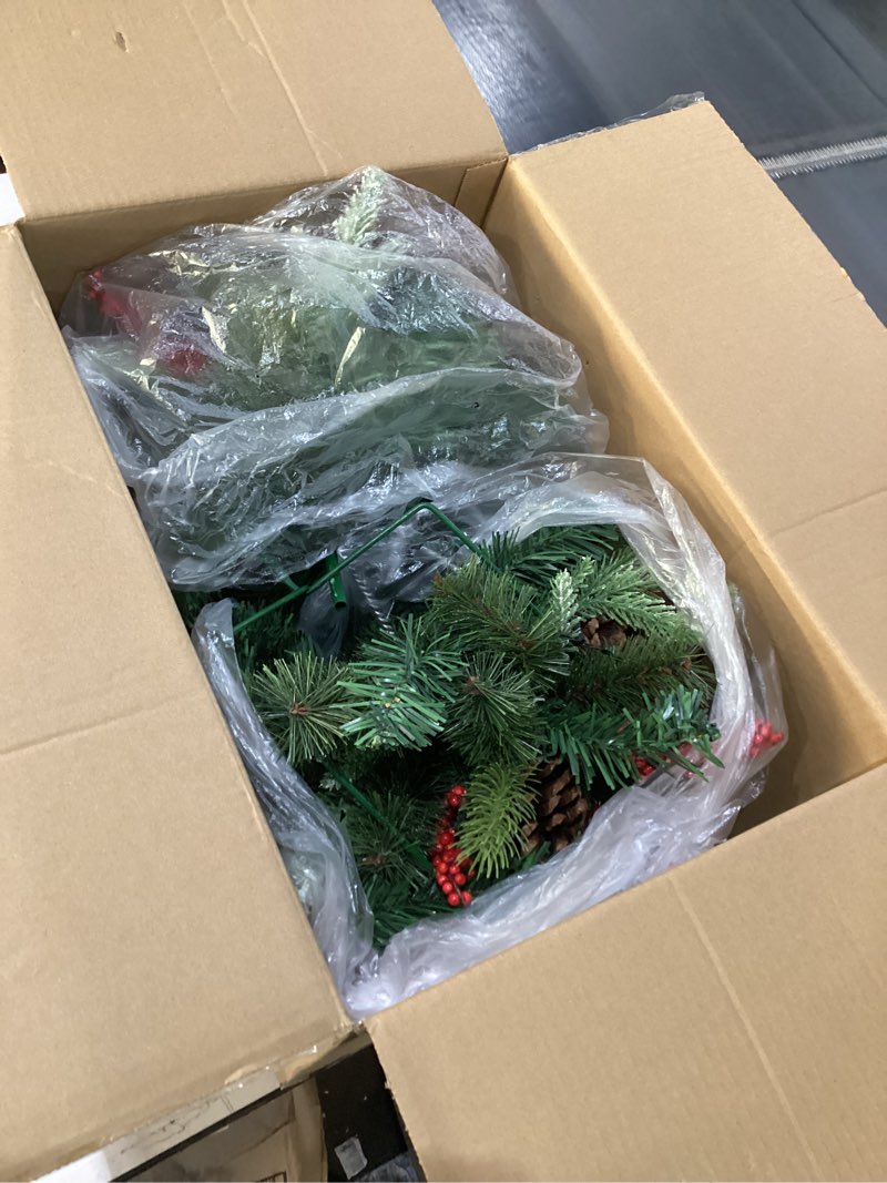 Condition photo showing New/Like New for Liliful 2 Sets Outdoor Christmas Urn Filler 18 Inch Lighted Artificial Christmas Tree, Battery Operated Pre Lit Artificial Light up Planter Filler Lighted Xmas Trees with LED Lights Timer 2 Classic