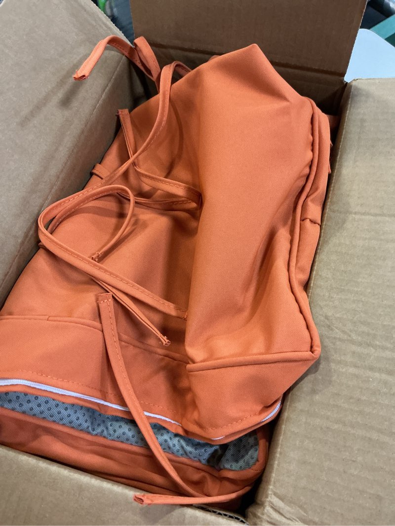 Condition photo showing Good Condition for detiblue outdoor chair cushions set of 2,20x20x3 outdoor seat cushions for patio furniture,waterproof patio chair cushions with ties & handle(orange) orange 20x20x3