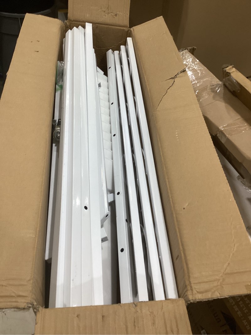 Condition photo showing As Is for asee'm flower display stand with 12 buckets metal flower bar stand 3 layer heavy duty flowers cart display with wheels moving florist bouquet shelf for indoor outdoor patio decor terrace wedding white 35.4"l x 23.6"w x 41.3"h white