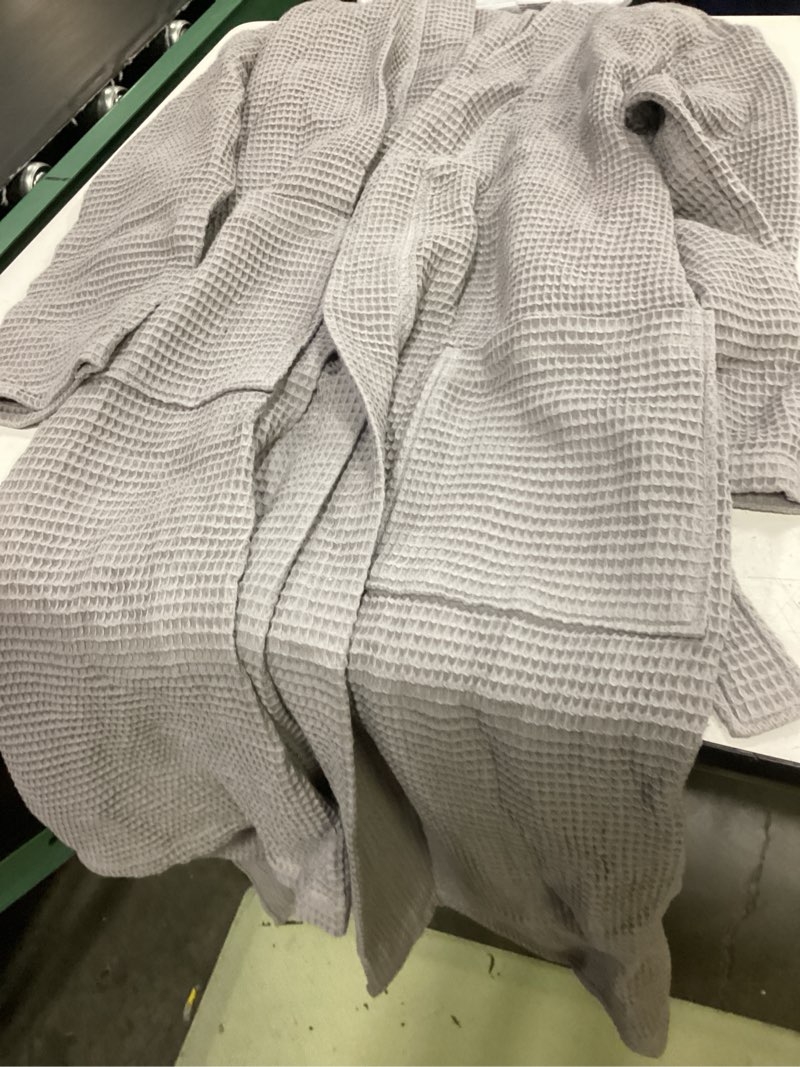 Condition photo showing Good Condition for quince organic turkish waffle robe grayn l