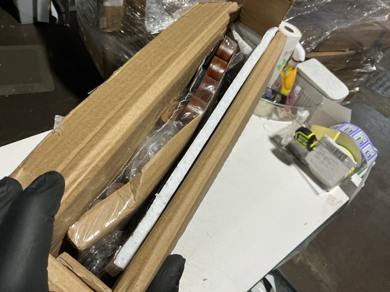 Condition photo showing Good Condition for Bamboo Luggage Rack with 4 Storage Compartments, Foldable Suitcase Stand for Guest Room, 150lbs Capacity, Sturdy, Space-Saving and Easy to Assemble Organizer Walnut 1 Pcs