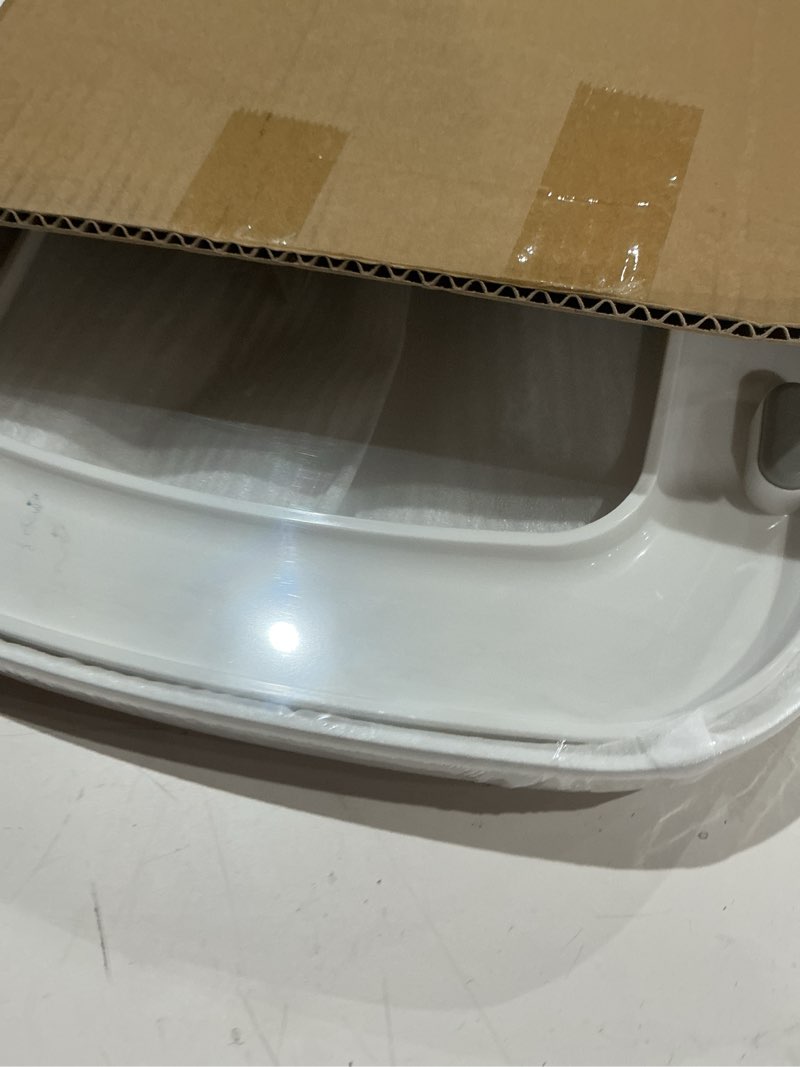 Condition photo showing Good Condition for minsha square toilet seat mins03, glossy finish, fits 16.5" (approx. 16.1"–17"), soft close lid, quick-release hinges, heavy-duty pp, easy installation