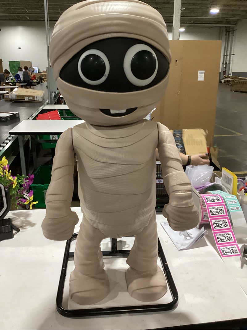 Condition photo showing As Is for haunted living 2.7-ft motion activated dancing mummy animatronic