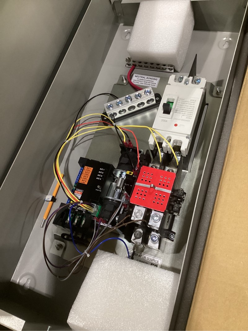 Condition photo showing Good Condition for (similar to stock photos)200 amp single phase generator automatic transfer switch compatible with generac rxsw200a3,power management for outdoor and indoor use, service entrance rated, nema 3r aluminum enclosure 120/240 v