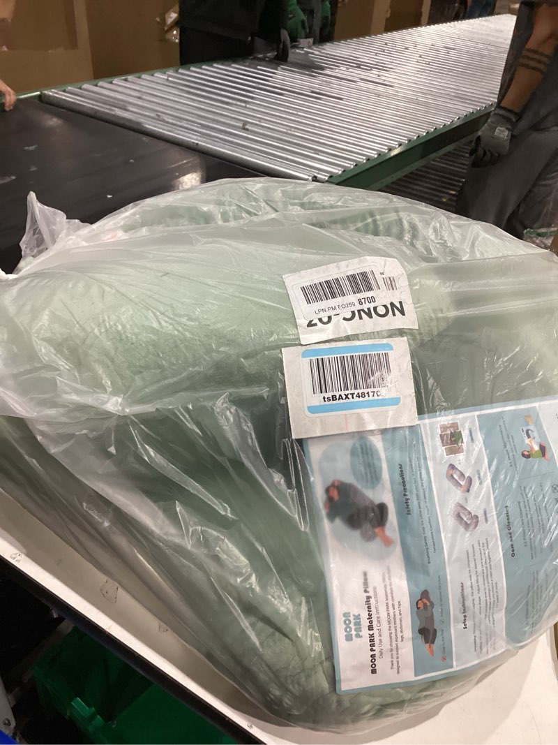 Condition photo showing Good Condition for MOON PARK Pregnancy Pillows for Sleeping - U Shaped Full Body Maternity Pillow with Removable Cover - Support for Back, Legs, Belly, Hips - 57 Inch Pregnancy Pillow for Women - Green Green Velvet Cover - 57 Inch