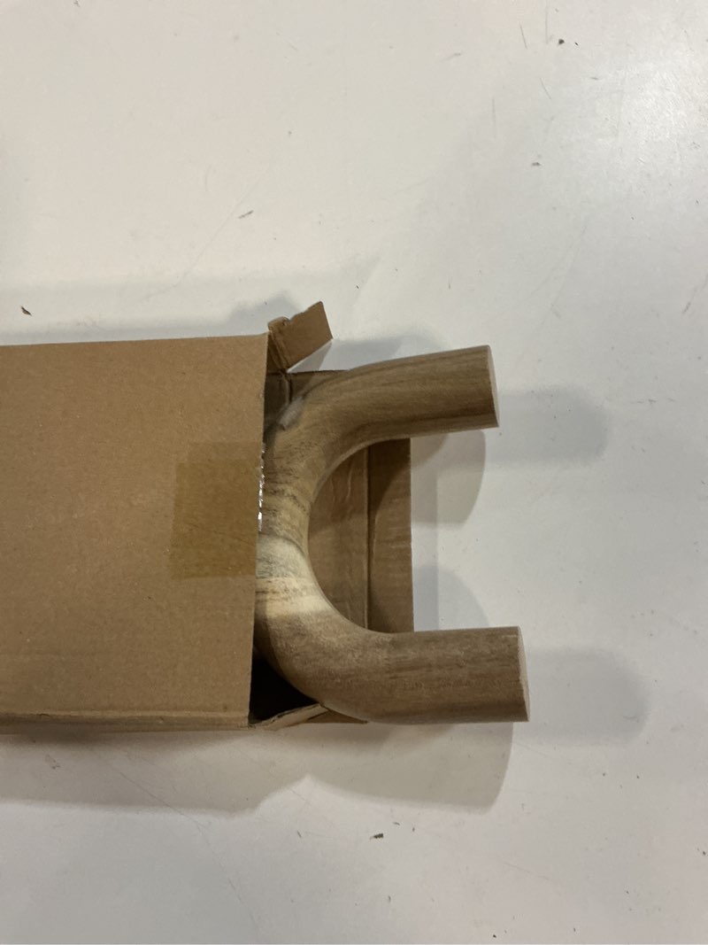 Condition photo showing Good Condition for wooden arch decor set of 3 - shelf decor aesthetic for coffee tables, bookshelves, & entryways - acacia wood japandi home decor accents - modern decorative objects