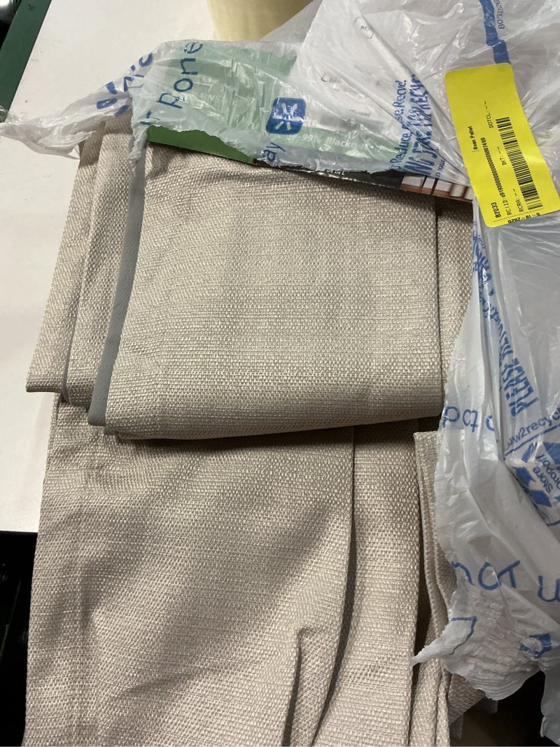 Condition photo showing Good Condition for mainstays textured solid blackout grommet curtain panel pair, set of 2, beige, 37" w x 84" l