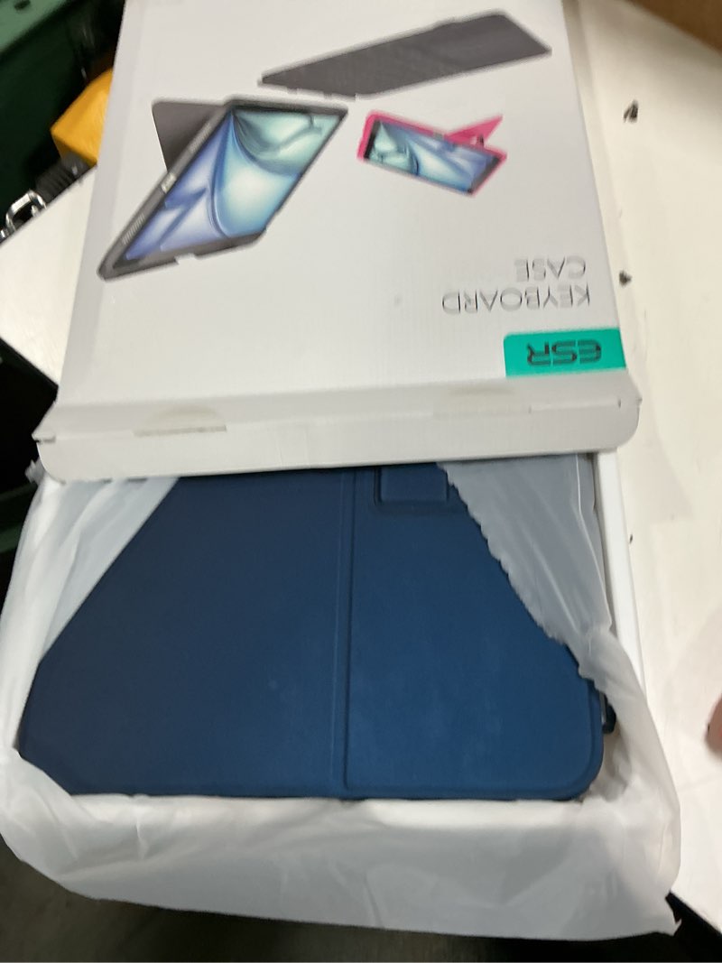Condition photo showing As Is for keyless esr for ipad (a16) 11th/10th gen flex keyboard case, ultra-light magnetic detachable keyboard for ipad 10.9" with writing/viewing modes, larger precision trackpad, blue blue ipad 10.9" (a16) 11th (2025)/10th gen