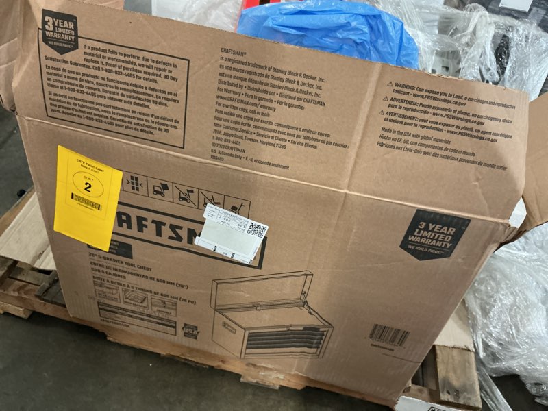 Condition photo showing As Is for craftsman 1000 series 26-in w x 17.25-in h 5-drawer steel tool chest (black)