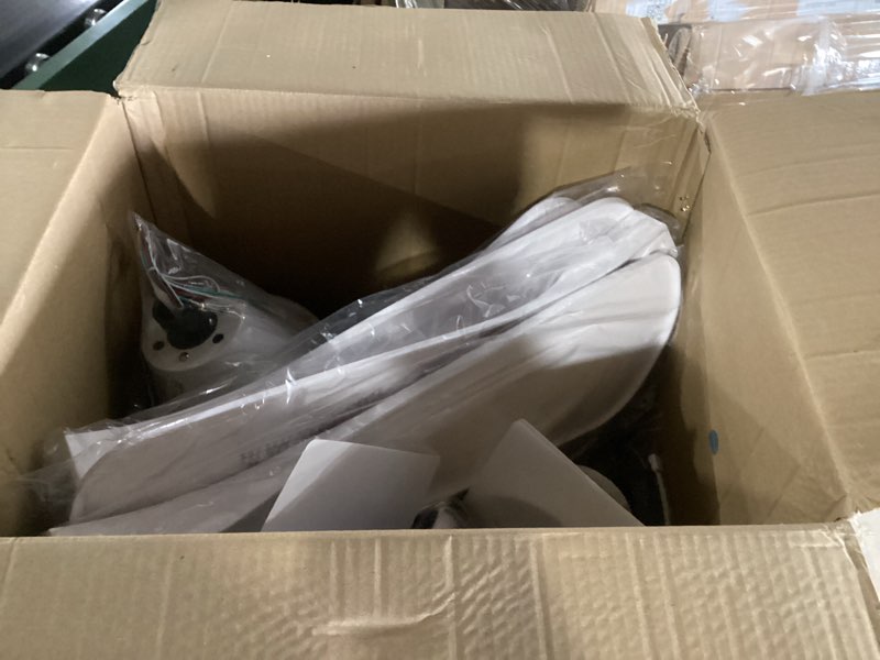 Condition photo showing As Is for 60 inch ceiling fans with lights and remote, quiet reversible dc motor and 3 color dimmable light, 3 blades 6 speed wood ceiling fan for farmhouse living room bedroom dining room workroom study