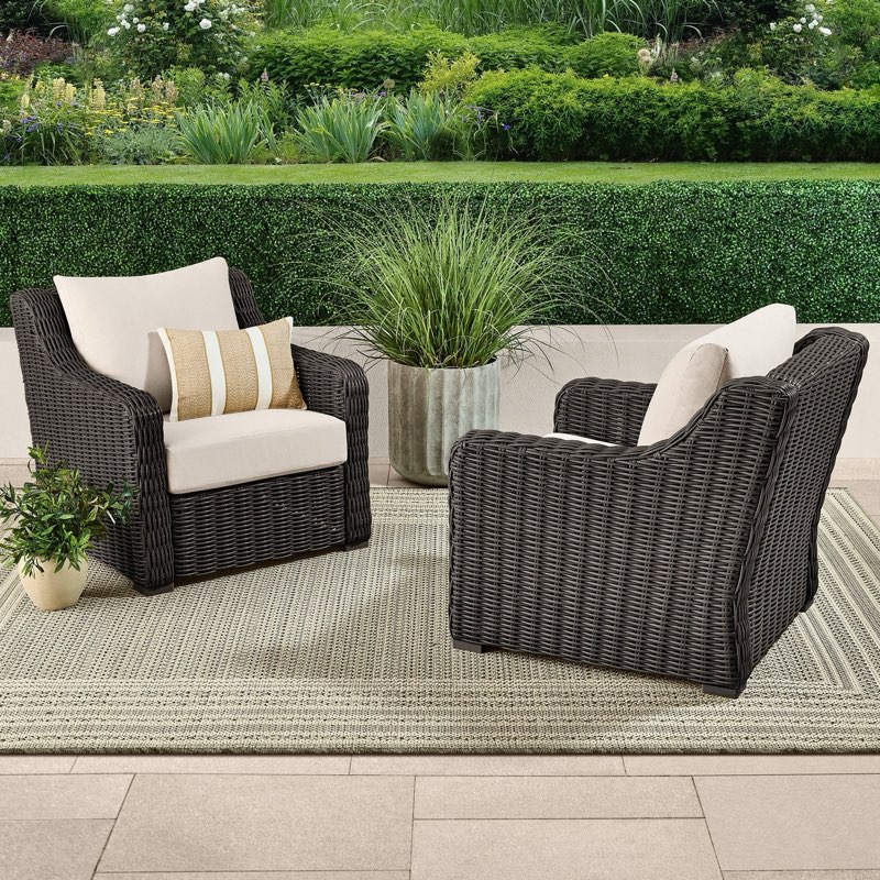 better homes & gardens bellamy outdoor 2pk lounge chairs, dark brown