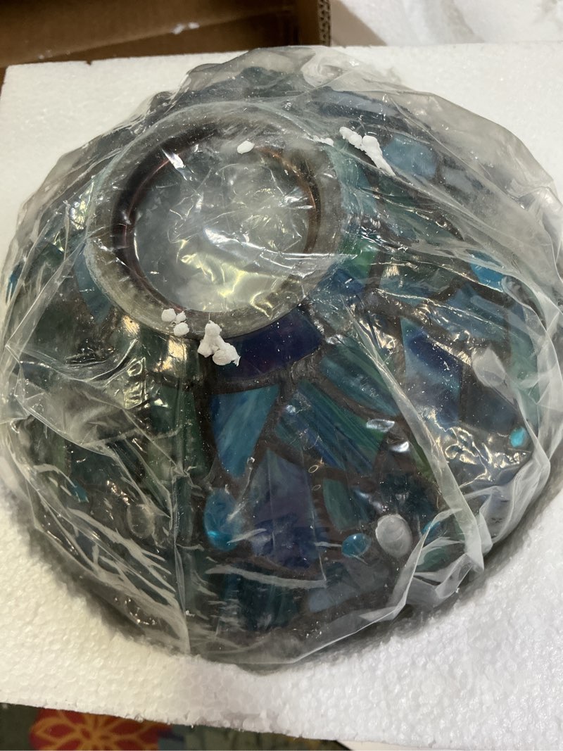 Condition photo showing Good Condition for small tiffany lamp shade 8 inch accessories replacement stained glass lampshade only for table desk lamp(green dragonfly g)