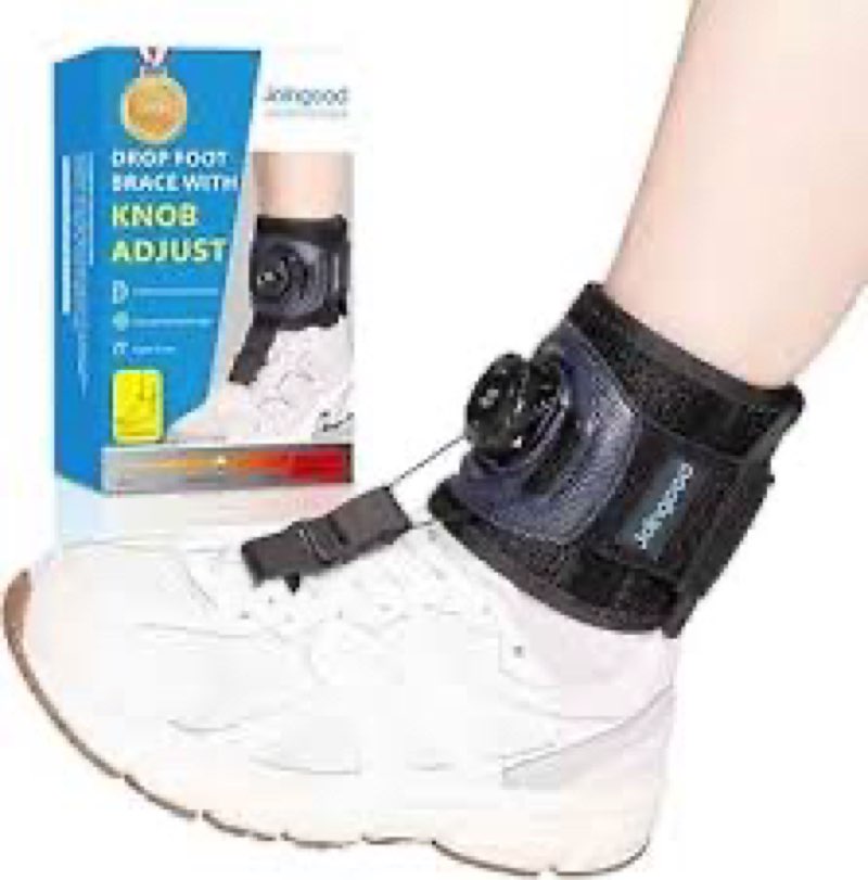OVINESY AFO Foot Drop Brace for Walking with Shoes, Upgraded Knob & Steel Wire, Longer Straps for Co