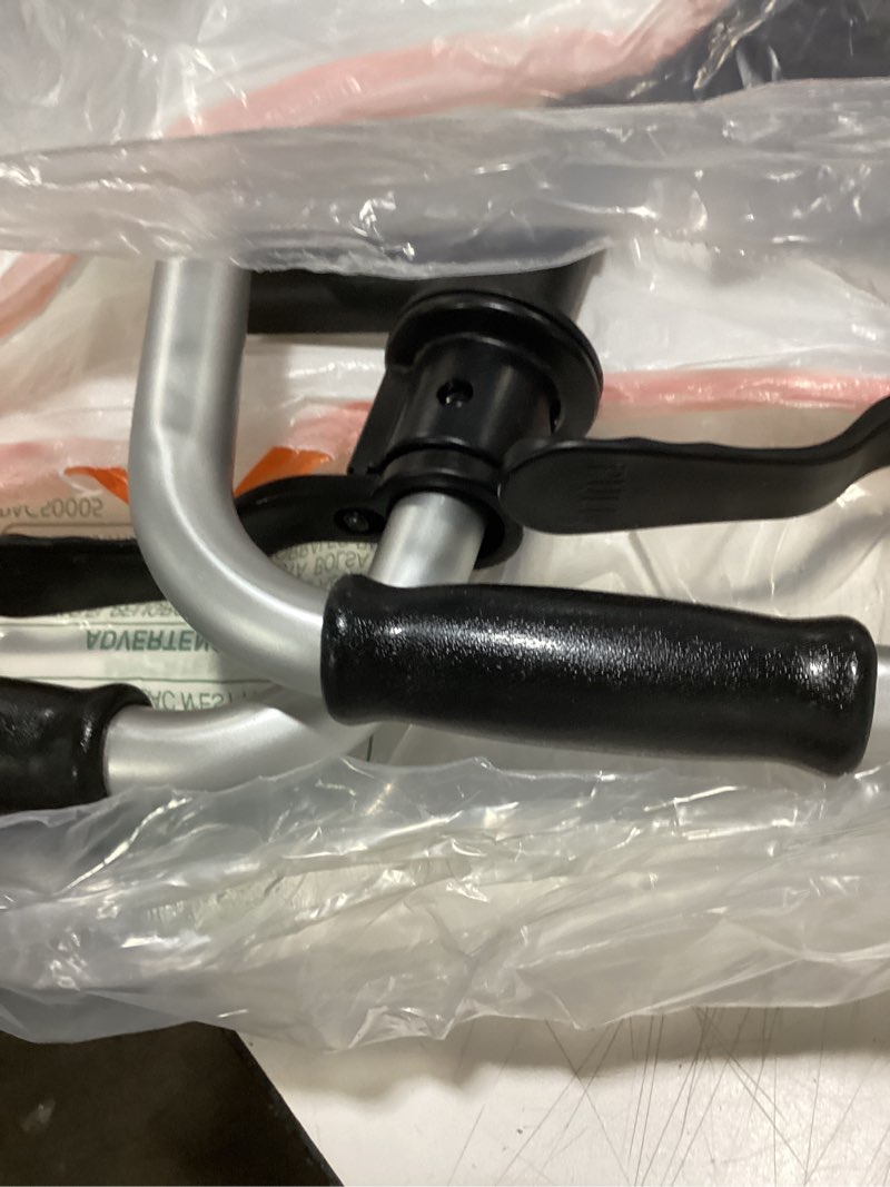 Condition photo showing Good Condition for folding walker with 2 skis and 5" wheels, lightweight walkers for seniors and adults, supports up to 350 pounds, adjustable height, compact standard walker, black black walker with skis