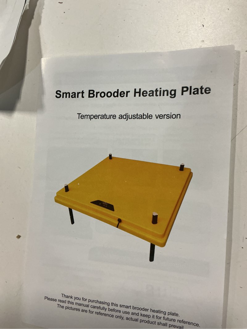 Condition photo showing Good Condition for vihose extra large 20 x 20 inch brooder heater for chicks, heating plate, pet and poultry heater, heats up to 55 chickens, adjustable height and temperature