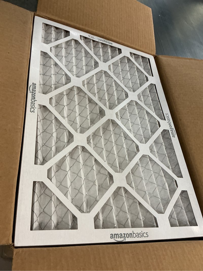 Condition photo showing New/Like New for amazon basics 14x20x1 air filter, merv 8 ac furnace filters, allergy control, electrostatic, removes dust pollen and lint, 6-pack (actual size: 13.75" x 19.75" x 0.75") 14x20x1 merv 8