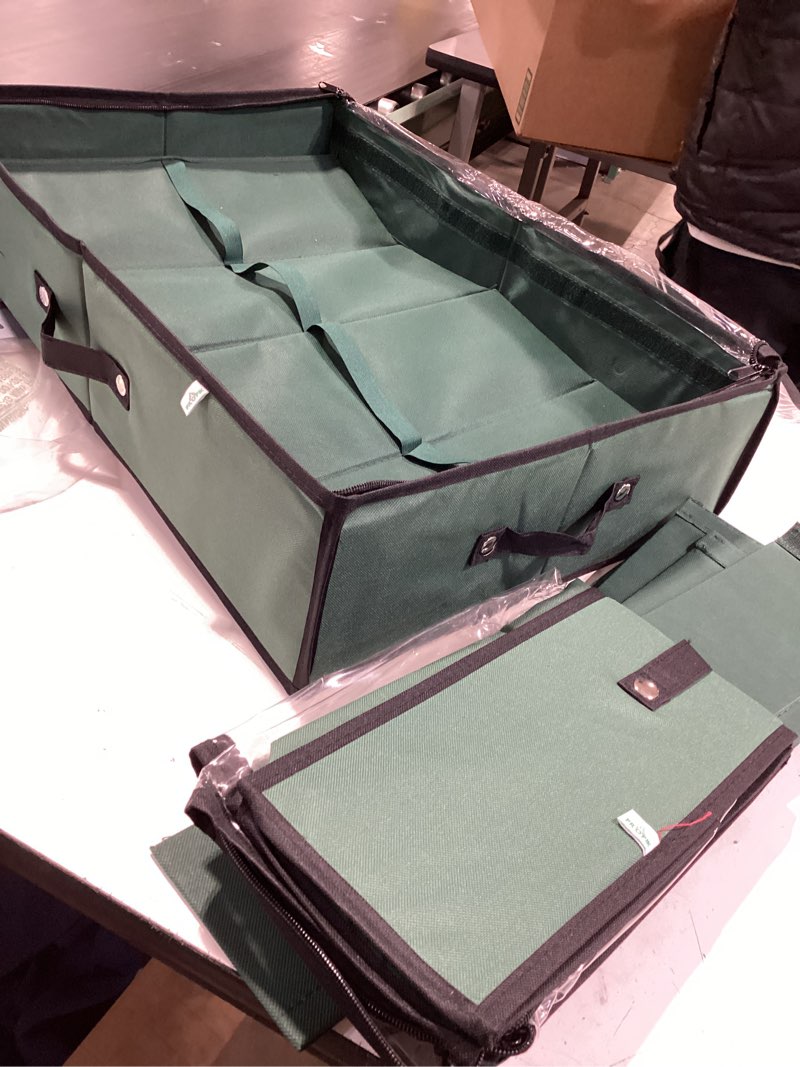 Condition photo showing Good Condition for | premium | 48 christmas ornament organizer storage box | green