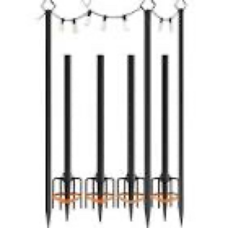 aredy 4 pack string light poles - 10ft light poles for outside with fork base, outdoor string light 